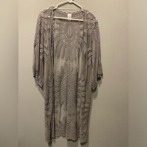 Grey Lace Duster NWOT Size Small